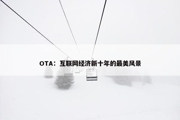 OTA：互联网经济新十年的最美风景