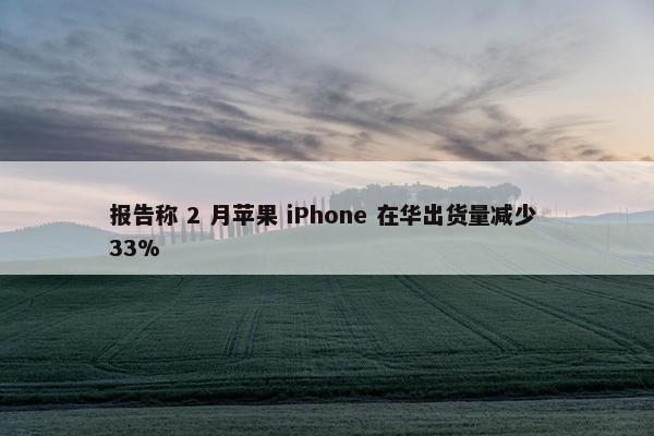 报告称 2 月苹果 iPhone 在华出货量减少 33%