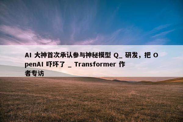 AI 大神首次承认参与神秘模型 Q_ 研发，把 OpenAI 吓坏了 _ Transformer 作者专访