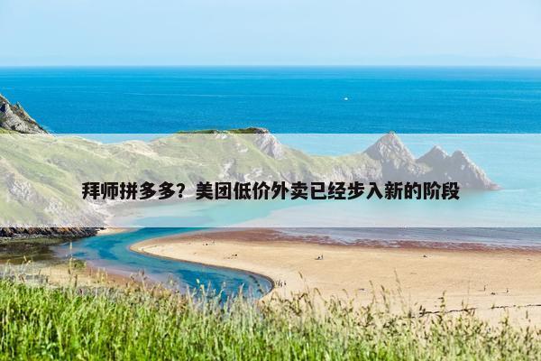 拜师拼多多？美团低价外卖已经步入新的阶段