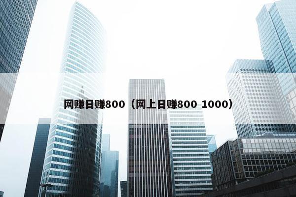 网赚日赚800（网上日赚800 1000）