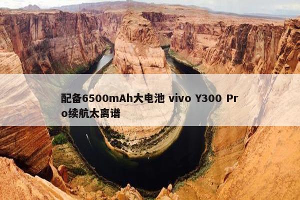 配备6500mAh大电池 vivo Y300 Pro续航太离谱